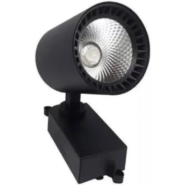 LUMINÁRIA SPOT TRILHO LED 7W PRETO 3000K