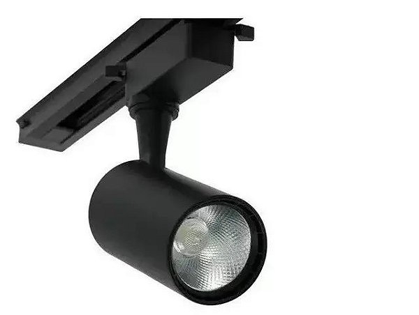 Spot Led de Trilho 7W Preto Branco Quente 3000K - Roya