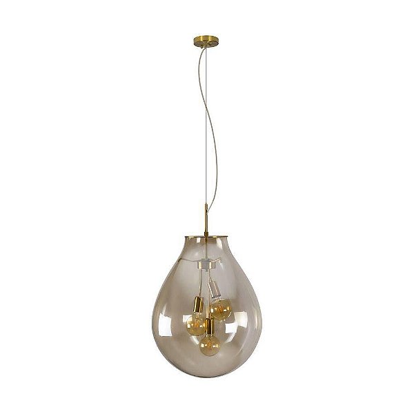 PENDENTE AMORA - ZR162-48CO - CONHAQUE -  48xH63CM - 3xE27