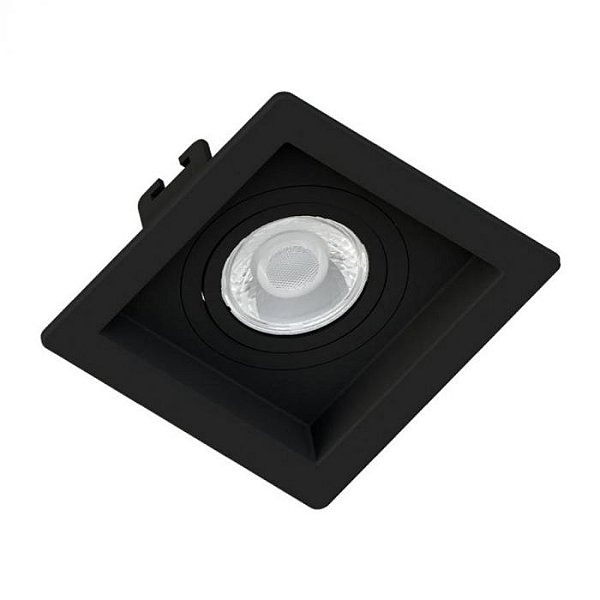 SPOT Embutido P/ 1x Mr16 Dicroica Quadrado Recuado De ABS Preto 100X100X35MM SE-330.1036 - Save Energy