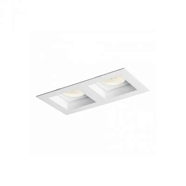 SPOT EMBUTIDO P/ 2x MR16 DICROICA Recuado De ABS Branco 100x175x35mm SE-330.2893 - Save Energy