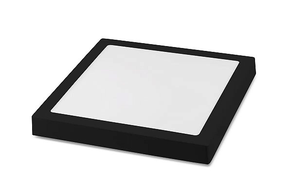 Plafon LED De Sobrepor 12W Quadrado 17x17 1000LM 5700K JET BLACK - Save