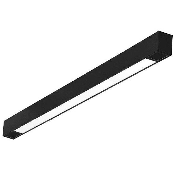 MODULO LED DIFUSOR P/TRILHO 60,7CM 35W Preto Branco Quente 3000K