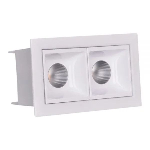 Downlight SPOT LED Embutir 4W Linear 2 Pontos Branca Branco Quente 2700K B06027 - Brilia