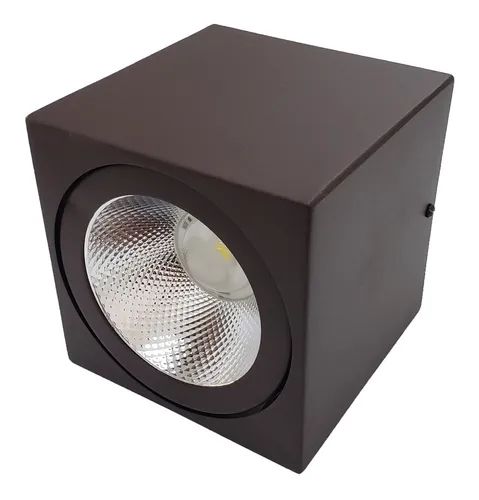 SPOT Sobrepor p/ 1X Par30 Quadrado Face Plana De Alumínio Preto 15x12