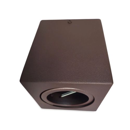 SPOT Sobrepor p/ 1X Par30 Quadrado Face Plana De Alumínio Marrom 15x12