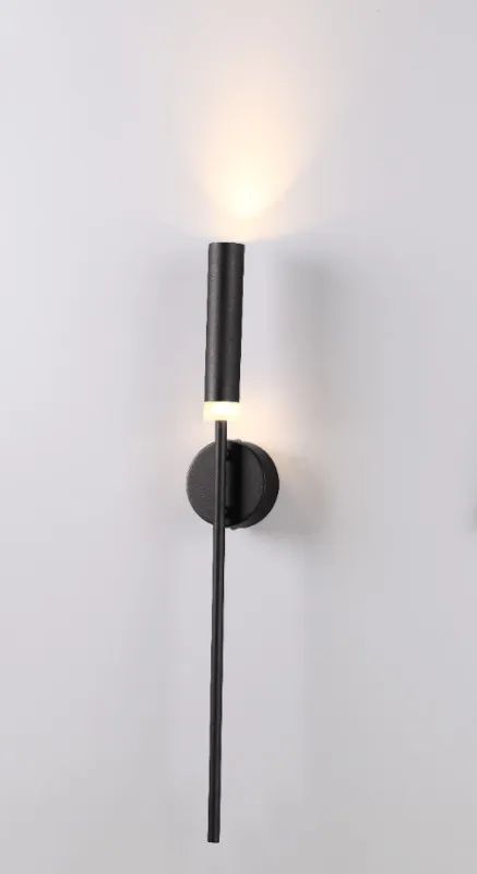 ARANDELA LED 7W 10X7X65CM PRETO BRANCO QUENTE 3000K
