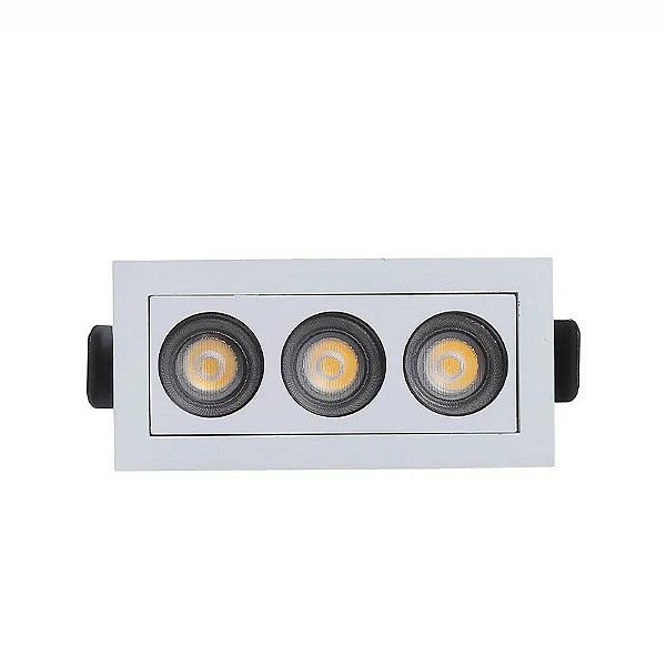 Downlight SPOT LED Embutir 6W Linear 3 Pontos Branco Branco Quente 3000K - RL