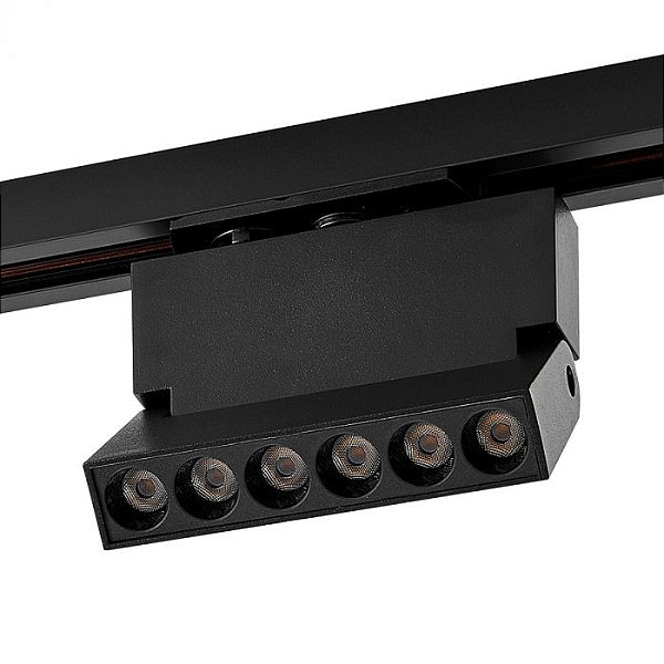 Spot LED DULI P/TRILHO 6W PRETO Branco Quente 3000K - Nordecor