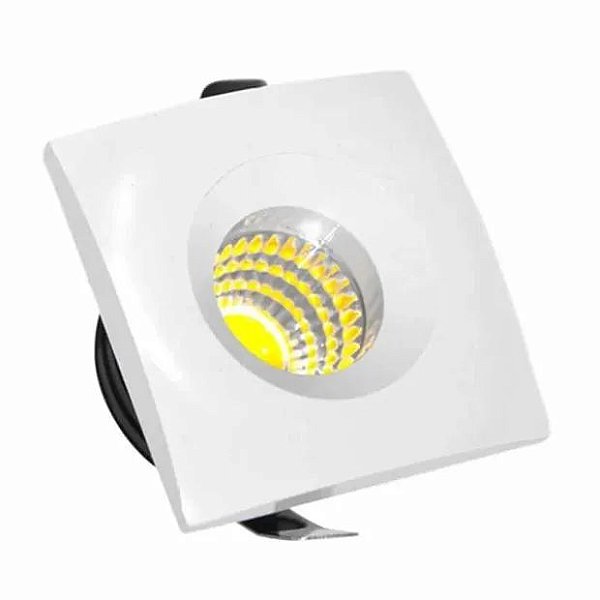 MINI SPOT LED 3W Quadrado Cob Branco Quente 3000K XS-208