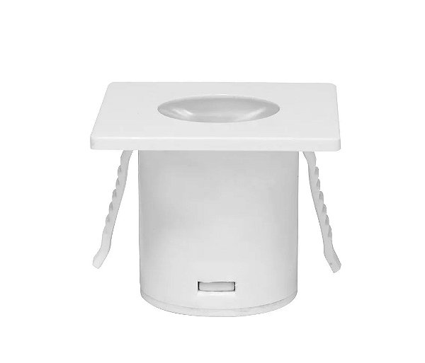 MINI SPOT LED YASA 1W QUADRADO P/ MOVEL C/2 BRANCO Branco Quente 3000K