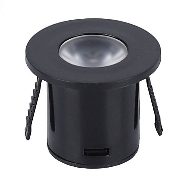 MINI SPOT LED YASA 1W REDONDO P/MOVEL C/2 PRETO Branco Quente 3000K