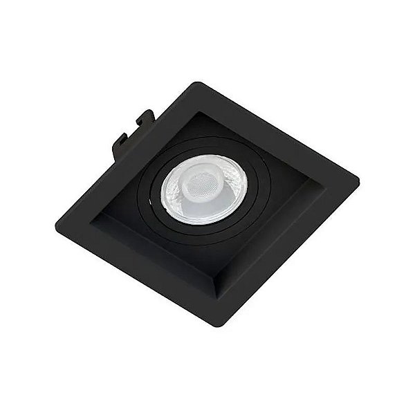 SPOT Embutido P/ 1x MR16 Quadrado Recuado De ABS Preto Bulk 100x100x35mm SE-330.1036  - Save Energy
