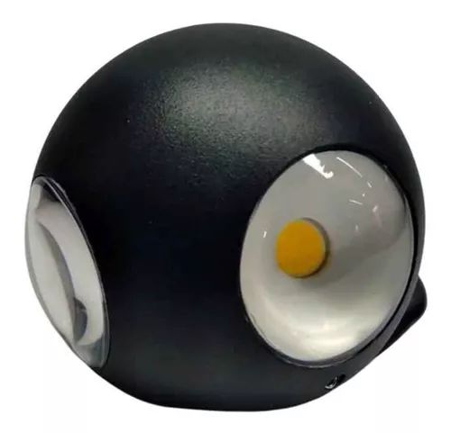 Arandela LED 12W GLOBO preta Branco Quente BD-P04BQ