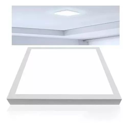 Plafon Led de sobrepor 36w Quadrado 40x40 Branco quente 3000K - Inlluss