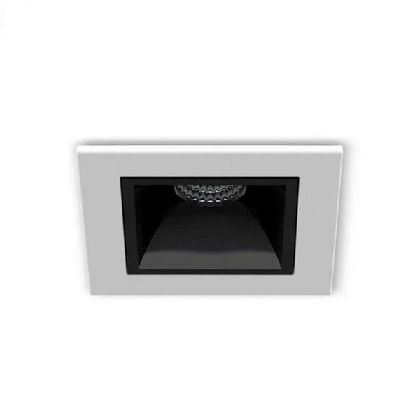 SPOT PICCO LED 3W QUADRADO 2700K BRANCO C/ PRETO 190LM 48°100~240V IP40