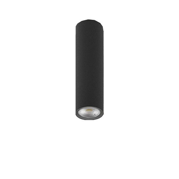 LUMINARIA SOBREPOR TUBOLARE 14,5CM MR-16 1XGU-10 PRETO TEXTURIZADO