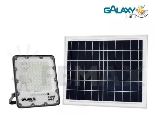 REFLETOR LED 100W 6500K IP65 COM PLACA SOLAR - GALAXY