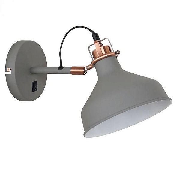 ARANDELA METAL 1XE27 40W 33,5X19X21CM CINZA