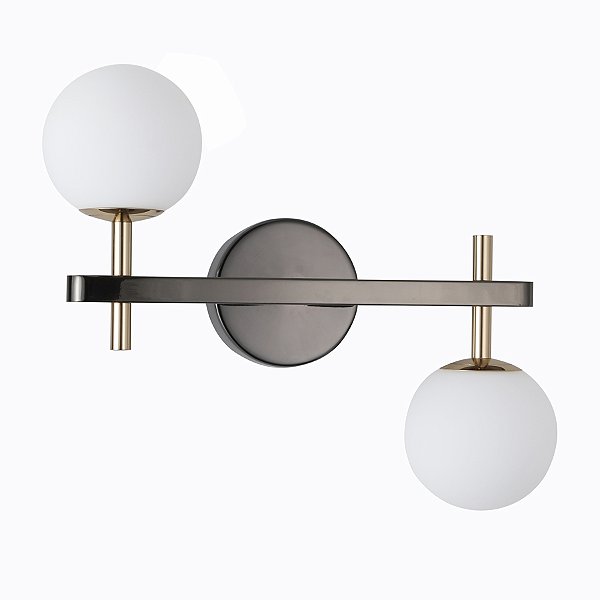 Arandela Romai 2*G9 Onix e Dourado - Nordecor