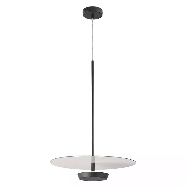 Pendente LED Dolla Redondo Ø40cm 18W Alumínio Preto 980lm Branco Quente 3000K - Nordecor