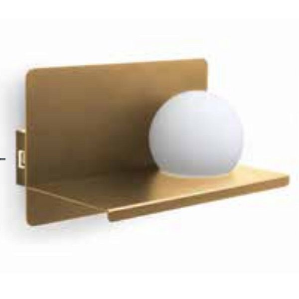 Arandela Bank Dourado Ono Globo 1*G9 com USB 1002/1 - SPOTLINE