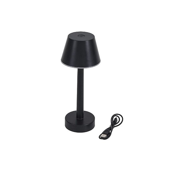 Luminária Led Firenze Recarregável 3W 150Lm Bivolt Preta IP54 RGB - Gaya