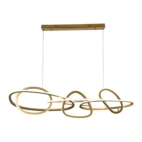 Pendente LED Jeda 83W Branco Quente 3000K Ouro Champagne - Nordecor