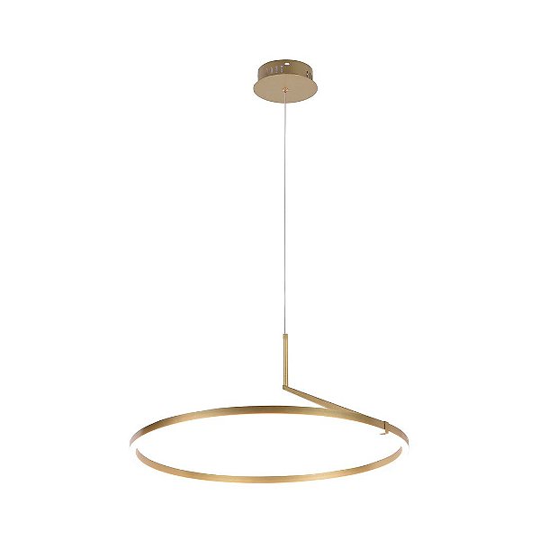 Pendente LED Zier 60cm 28W Branco Quente 3000K Dourado Fosco - Nordecor