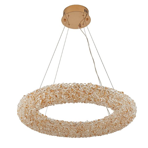 Pendente Led Jou Cir 60cm 40W Branco Quente 3000K Dourado Brilho - Nordecor