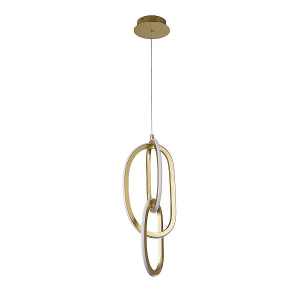 Pendente LED Zena Ori 79W Branco Quente 3000K Ouro Champagne - Nordecor
