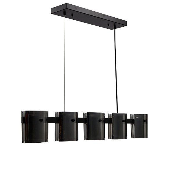 Pendente Bouze Ori 5xG9 Preto e Fume - Nordecor
