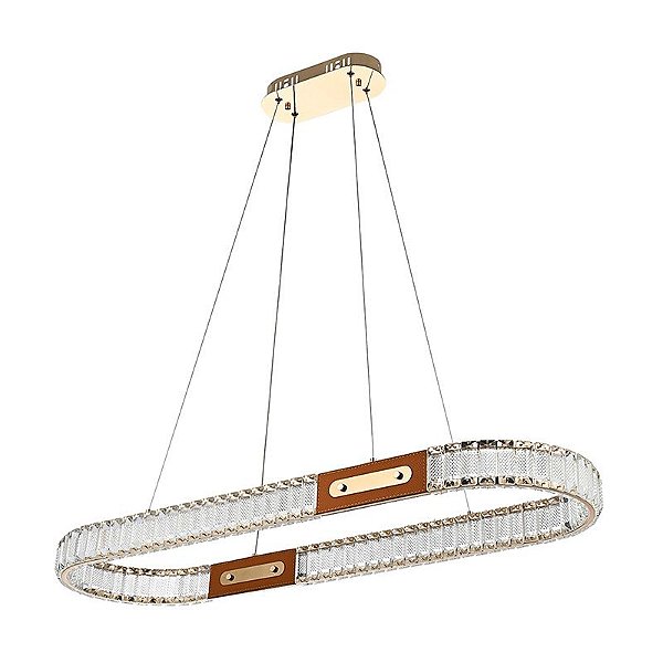 Pendente Led Cristal Gulty 30x 96cm 40w Branco Quente 3000k Ouro Brilho - Nordecor