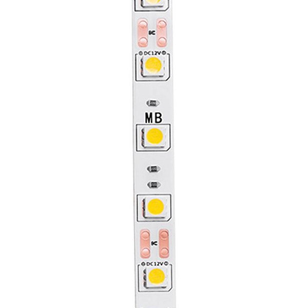 Fita Led 5050 IP20 60 Led/M 10mm 8,6W/M 734 Lm/M 5m 12V Branco Quente 3000K - Nordecor