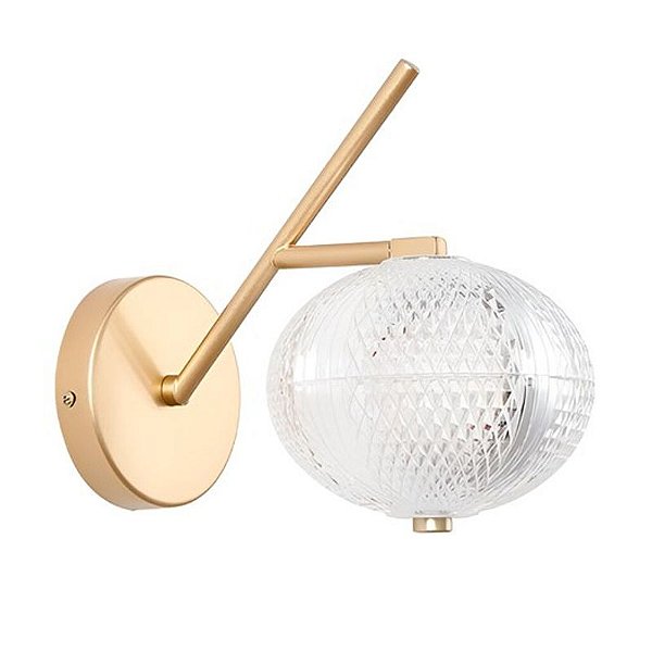 Arandela LED Luse 7W Branco Quente 3000K Ouro Champagne - Nordecor
