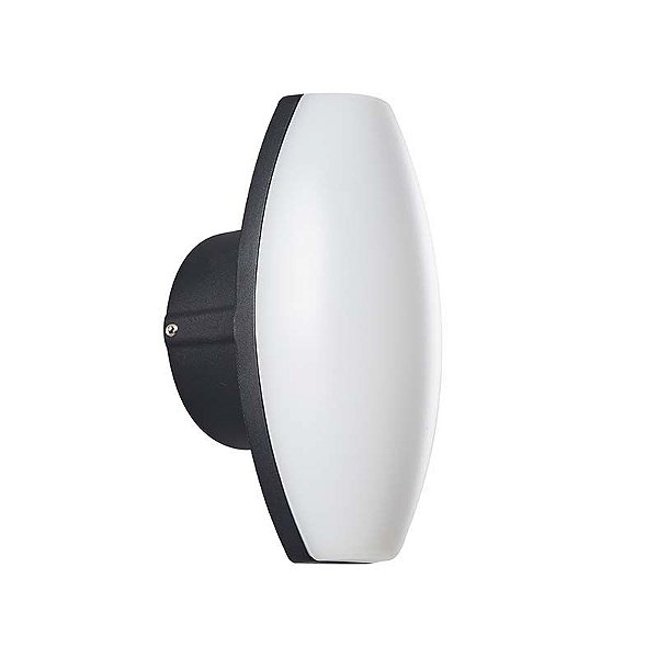 Arandela LED Pako Oval IP65 2W+5W Branco Quente 3000K Preto - Nordecor