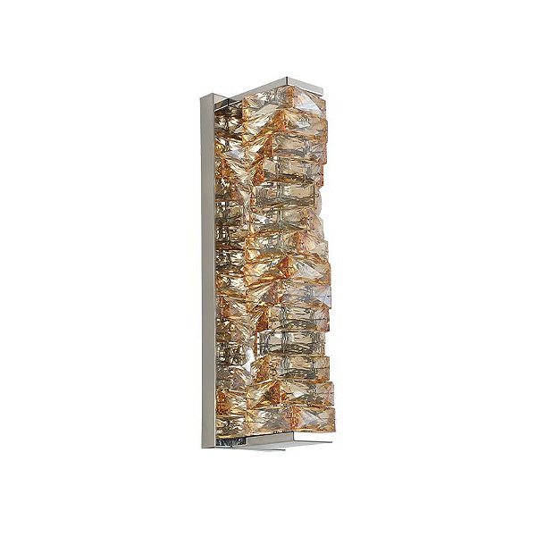 Arandela Led Cristal Nizie 18W Branco Quente 3000K Âmbar/Prata - Nordecor