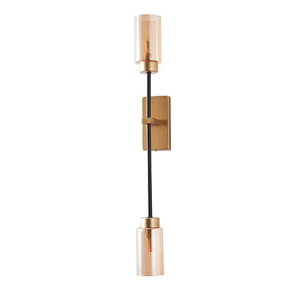 Arandela Tosh Duo 2x G9 Dourado Fosco e Preto - Nordecor