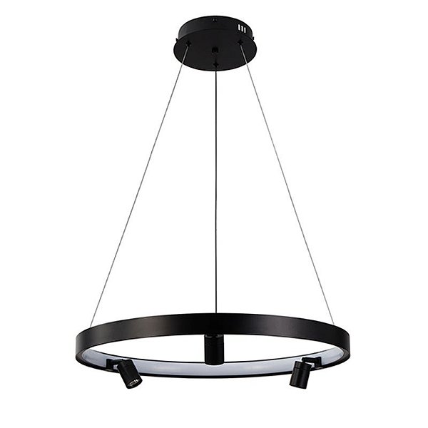 Pendente LED Lilla 60 cm com 3m 3x 3W 39W Branco Quente 3000K Preto - Nordecor