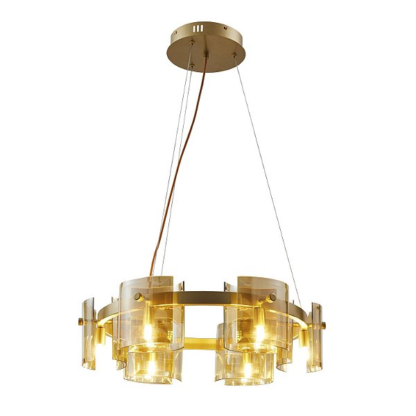 Pendente Bouze Cin 60 cm 6xG9 Dourado e âmbar - Nordecor