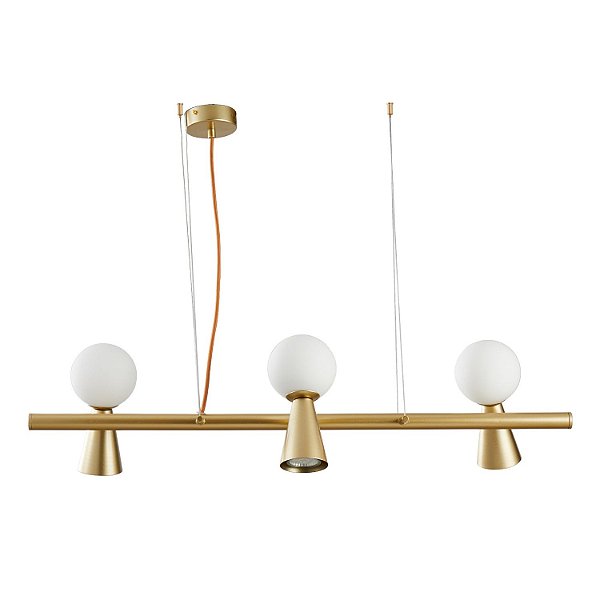 Pendente Teas 2m 3g9 3gu10 10cm Dourado Fosco - Nordecor