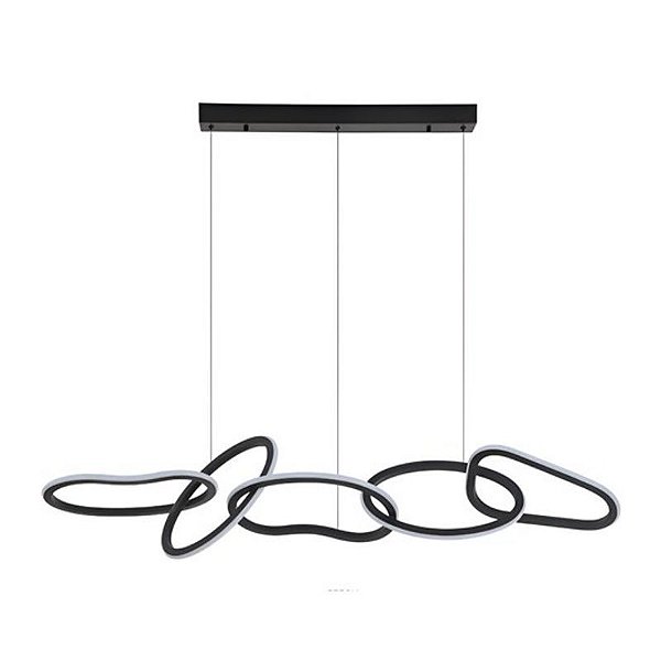 Pendente Led Zena 67W Branco Quente 3000K Preto - Nordecor