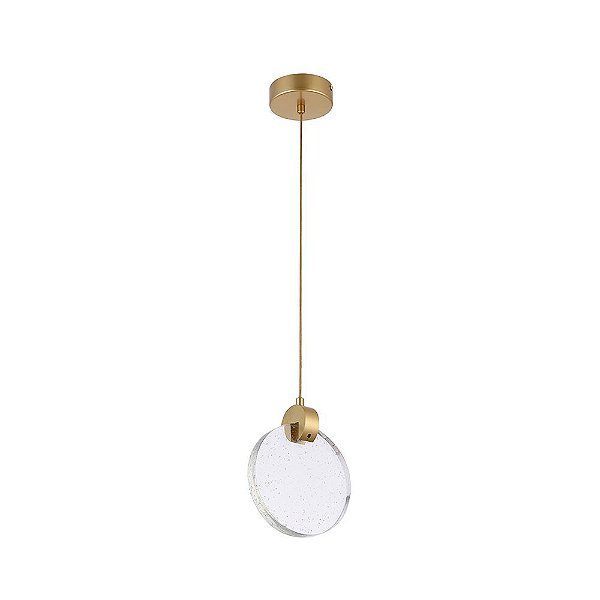 Pendente LED Zoe 3W Branco Quente 3000K Dourado - Nordecor