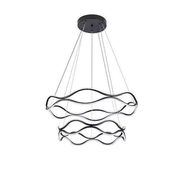 Pendente LED Tamis 2 Mod. 115W Branco Quente 3000K Preto - Nordecor