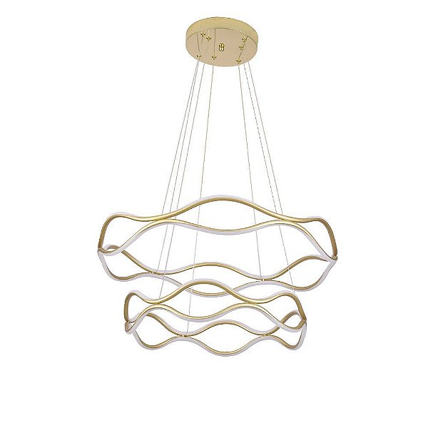 Pendente LED Tamis 48/63cm 115W Branco Quente 3000K Bronze - Nordecor