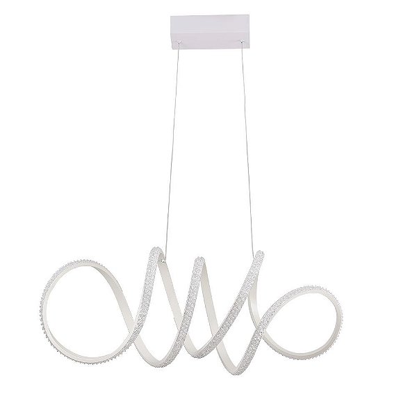 Pendente Led Lire Cristal 58W Branco Quente 3000K Branco - Nordecor