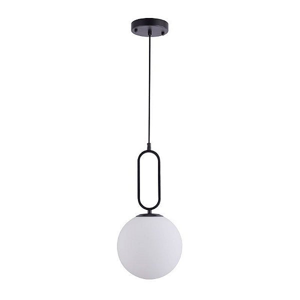 Pendente Globe Eli E27 20cm Preto - Nordecor