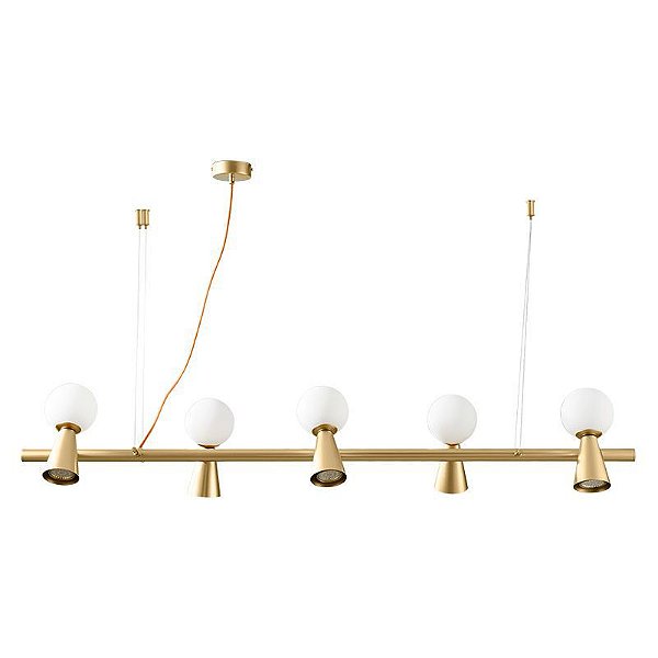 Pendente Teas 3m 5g9 5gu10 10cm Dourado Fosco - Nordecor