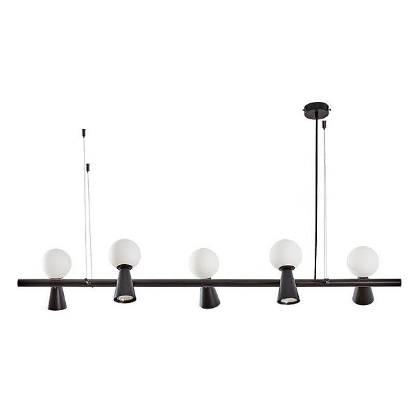 Pendente Teas 5xg9 e 5xgu10 10cm Preto - Nordecor