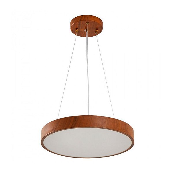 Pendente Led Oris 40cm 24W Branco Quente 3000K Imbuia - Nordecor
